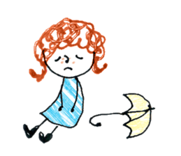 Girl of curly hair sticker #10933985