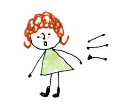 Girl of curly hair sticker #10933987