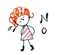 Girl of curly hair sticker #10933988