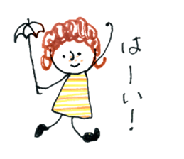 Girl of curly hair sticker #10933989