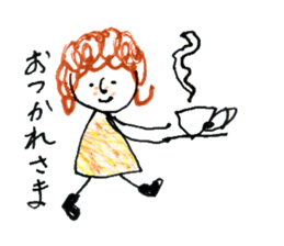 Girl of curly hair sticker #10933990