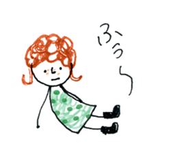 Girl of curly hair sticker #10933991