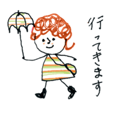 Girl of curly hair sticker #10933992