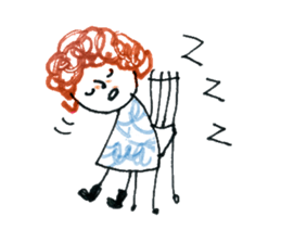 Girl of curly hair sticker #10933994