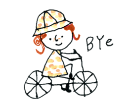 Girl of curly hair sticker #10933996