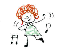 Girl of curly hair sticker #10933998