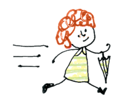 Girl of curly hair sticker #10933999