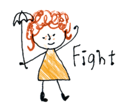 Girl of curly hair sticker #10934000