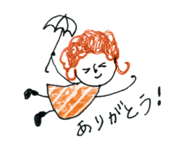 Girl of curly hair sticker #10934002
