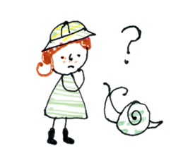 Girl of curly hair sticker #10934007