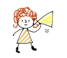 Girl of curly hair sticker #10934008