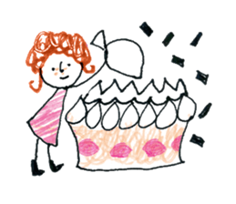 Girl of curly hair sticker #10934009