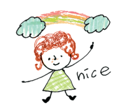 Girl of curly hair sticker #10934011