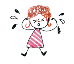Girl of curly hair sticker #10934012