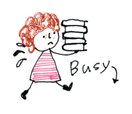 Girl of curly hair sticker #10934013
