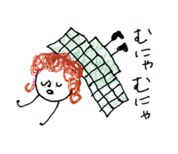 Girl of curly hair sticker #10934014