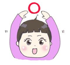 Days of pretty mom and bobbed hair baby sticker #10941337