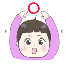 Days of pretty mom and bobbed hair baby sticker #10941337