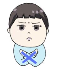 Days of pretty mom and bobbed hair baby sticker #10941338