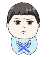 Days of pretty mom and bobbed hair baby sticker #10941338