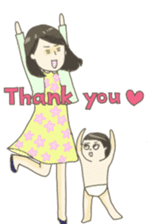 Days of pretty mom and bobbed hair baby sticker #10941339