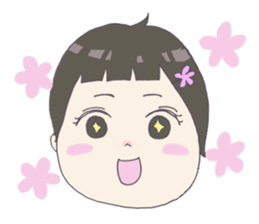 Days of pretty mom and bobbed hair baby sticker #10941340