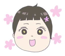 Days of pretty mom and bobbed hair baby sticker #10941340