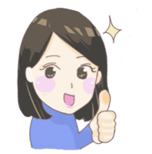 Days of pretty mom and bobbed hair baby sticker #10941348