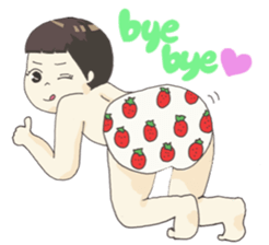 Days of pretty mom and bobbed hair baby sticker #10941355