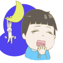 Days of pretty mom and bobbed hair baby sticker #10941356