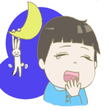 Days of pretty mom and bobbed hair baby sticker #10941356