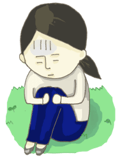 Days of pretty mom and bobbed hair baby sticker #10941361