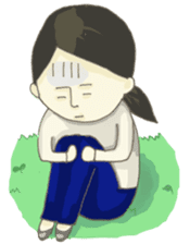 Days of pretty mom and bobbed hair baby sticker #10941361