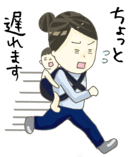 Days of pretty mom and bobbed hair baby sticker #10941364