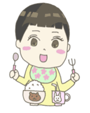 Days of pretty mom and bobbed hair baby sticker #10941368