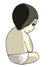 Days of pretty mom and bobbed hair baby sticker #10941371