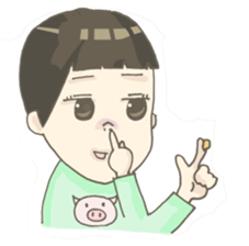 Days of pretty mom and bobbed hair baby sticker #10941372