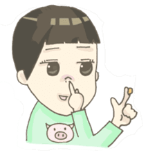 Days of pretty mom and bobbed hair baby sticker #10941372