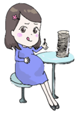 Days of pretty mom and bobbed hair baby sticker #10941374