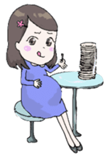 Days of pretty mom and bobbed hair baby sticker #10941374