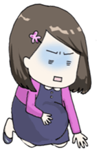 Days of pretty mom and bobbed hair baby sticker #10941375