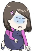 Days of pretty mom and bobbed hair baby sticker #10941375