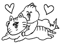 Cool baby & Striped cat sticker #10945173