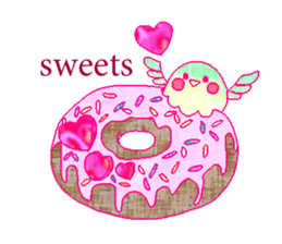 little bird and sweets sticker #10945310