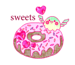 little bird and sweets sticker #10945310