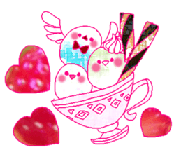 little bird and sweets sticker #10945317