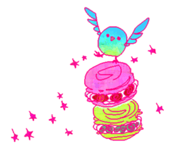 little bird and sweets sticker #10945335