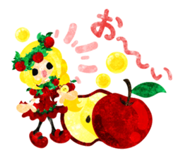Sticker of fruits girl in pretty dresses sticker #10945862