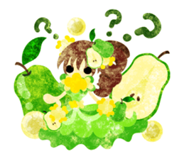 Sticker of fruits girl in pretty dresses sticker #10945863