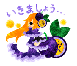 Sticker of fruits girl in pretty dresses sticker #10945864
